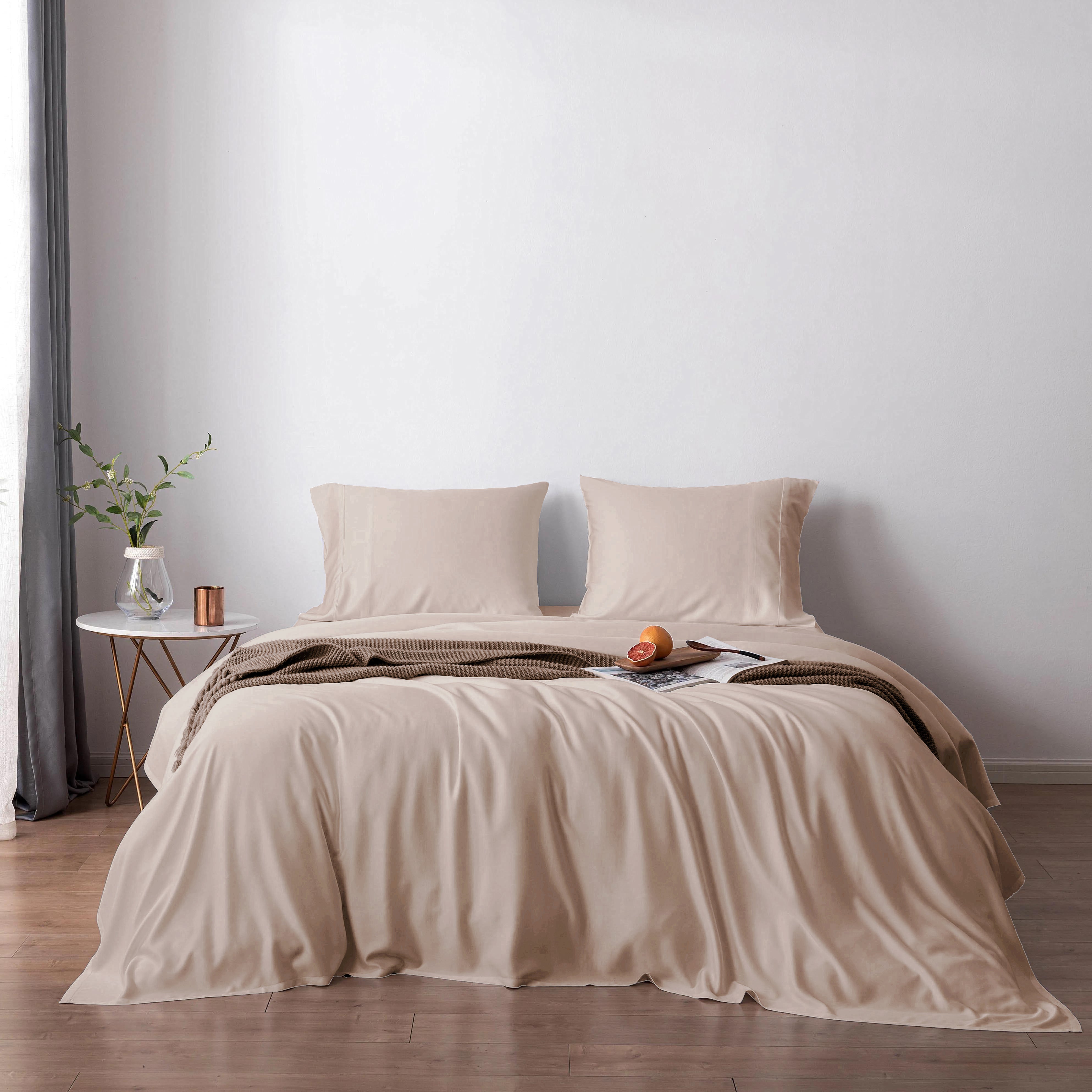 Premium Bamboo Lyocell Duvet Cover & Fitted Sheet Set